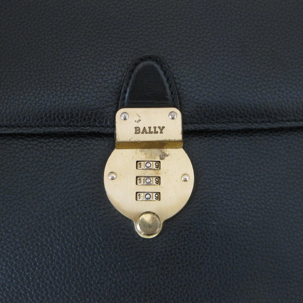 *Authentic* Bally Bags l Men's Classic Briefcase Genuine Leather Pebbled Black - Picture 5 of 16